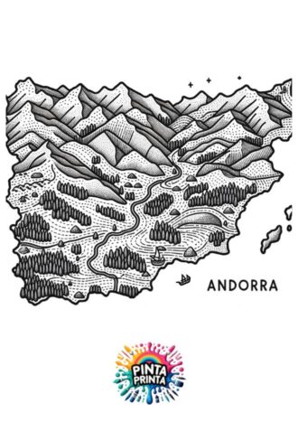 Mapas de Andorra para colorear