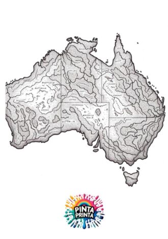 Mapas de Australia para colorear