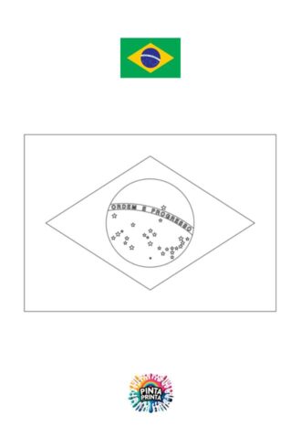 Bandera de Brasil para colorear