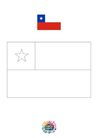 Bandera de Chile para colorear