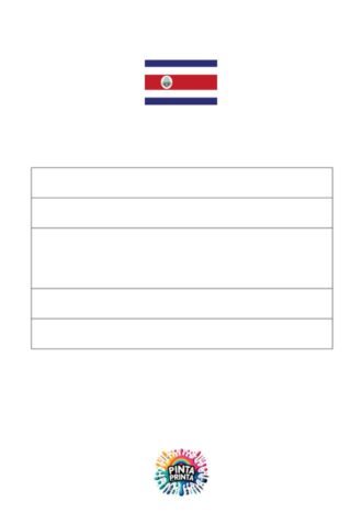 Bandera de Costa Rica para colorear