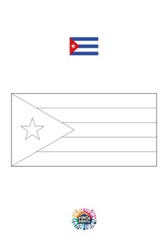 Bandera de Cuba para colorear