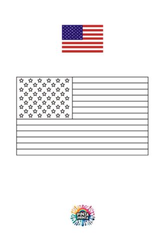 Bandera de Estados Unidos para colorear