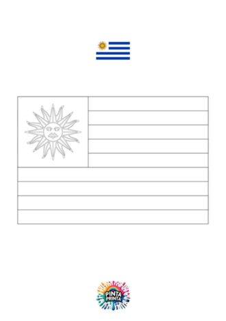 Bandera de Uruguay para colorear
