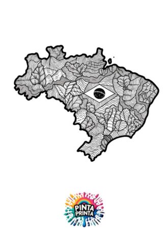 Mapas de Brasil para colorear
