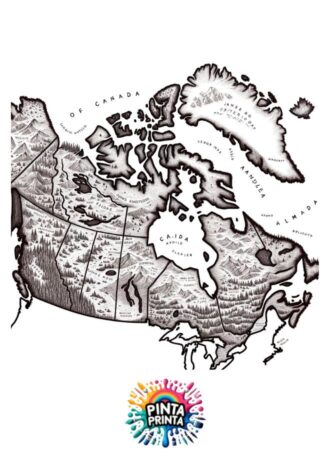 Mapas de Canadá para colorear
