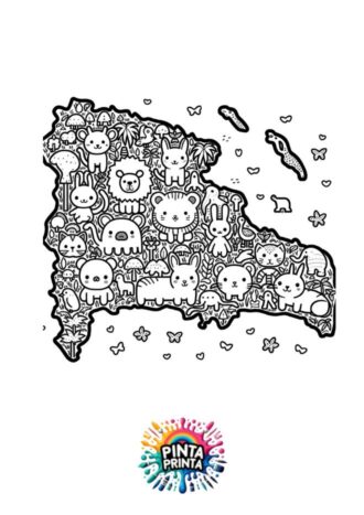 dibujos para colorear de mapa de república dominicana 5