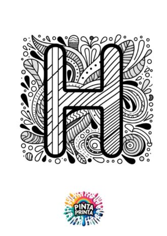 dibujo para colorear letra h