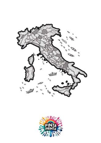 Mapas de Italia para colorear