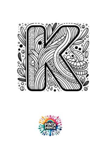 dibujo para colorear de la letra k