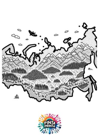 Mapas de Rusia para colorear