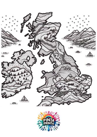Mapas de Reino Unido para colorear