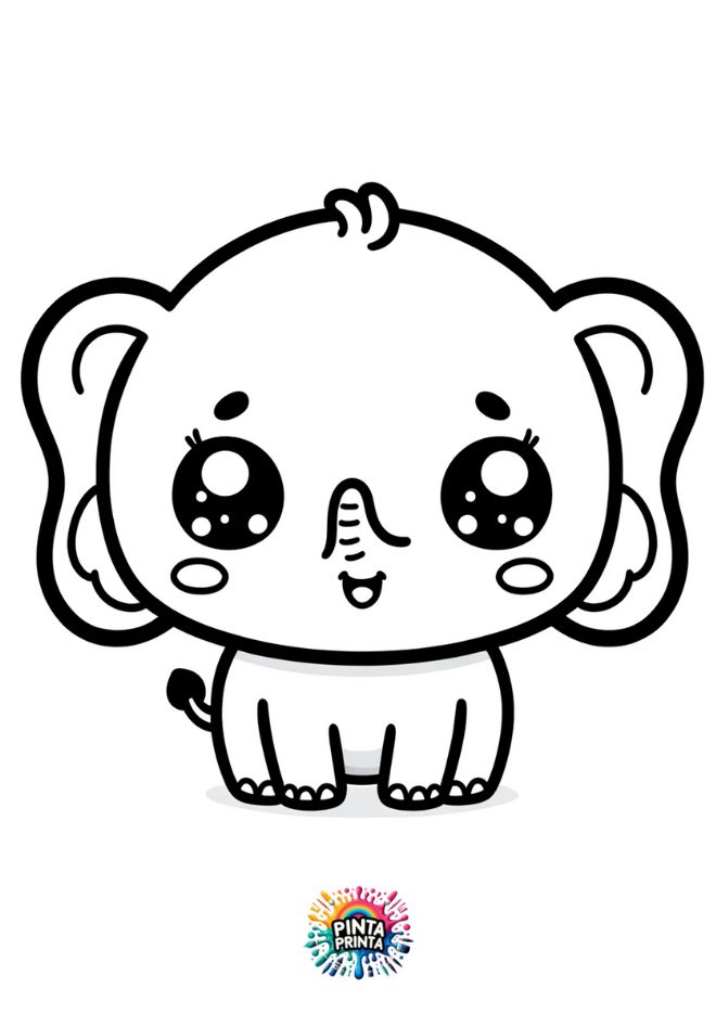 Animales Kawaii 2 para colorear