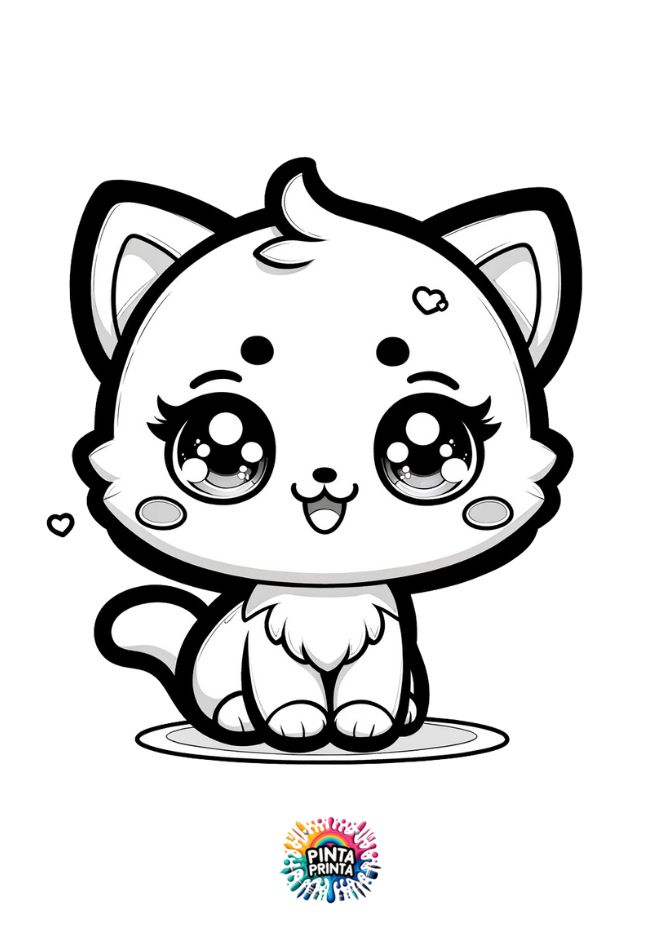 Animales Kawaii 5 para colorear