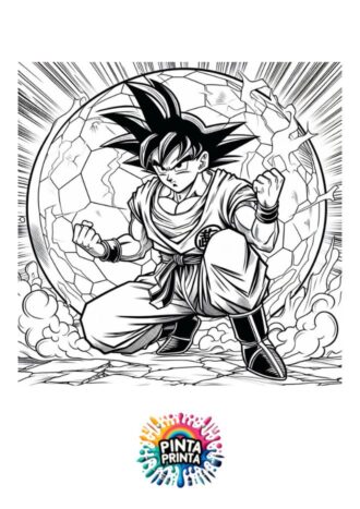 Goku 3 para colorear