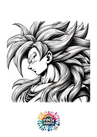 Goku Quinta Fase 4 para colorear