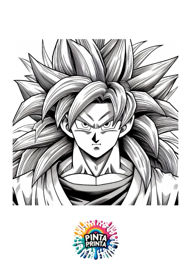 Goku Quinta Fase 4 para colorear