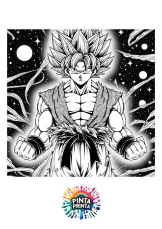 Goku Ultra Instinto 5 para colorear