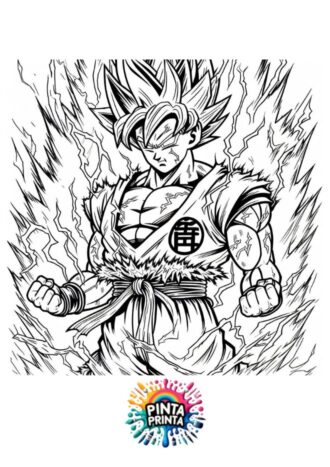 Goku Ultra Instinto 6 para colorear