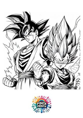 Goku y Vegeta para colorear