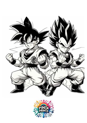 Goku y Vegeta 1 para colorear