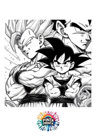 Goku y Vegeta 2 para colorear