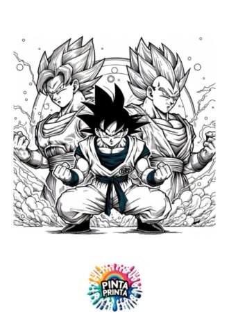 Goku y Vegeta 3 para colorear