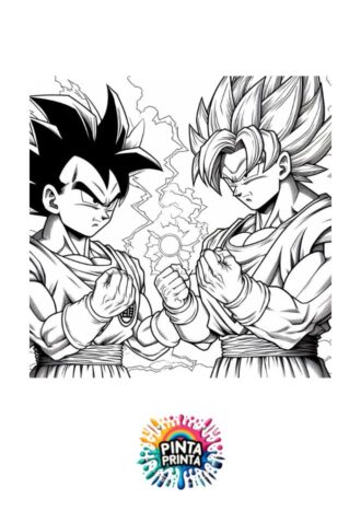 Goku y Vegeta 4 para colorear