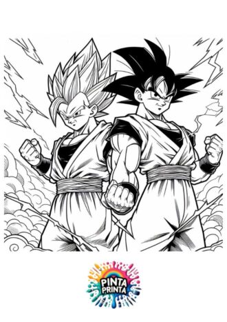 Goku y Vegeta 5 para colorear