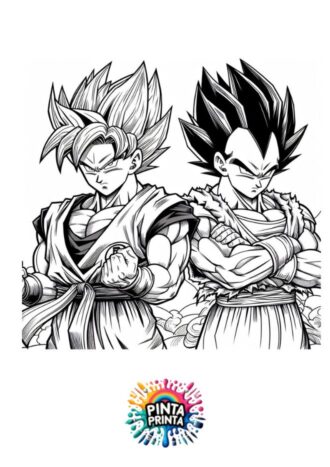 Goku y Vegeta 7 para colorear